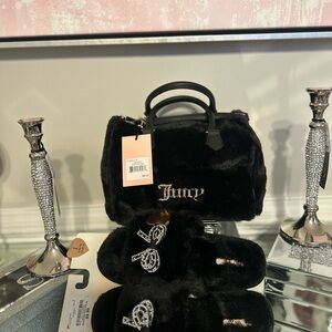 Juicy Couture Black Faux Fur satchel  Bag